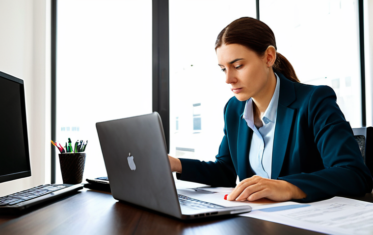 A focused professional individual, fully clothed in modest business attire, sits at a clean, organized desk in a well-lit modern home office. They are intently reviewing financial documents and a laptop, with a notebook open for budgeting and financial planning. The atmosphere is calm and contemplative, reflecting thoughtful decision-making on debt reduction and establishing a financial foundation. The pose is natural, showcasing perfect anatomy, correct proportions, well-formed hands, and proper finger count. Professional photography, high resolution, clean lines, shallow depth of field. safe for work, appropriate content, fully clothed, professional dress, family-friendly.